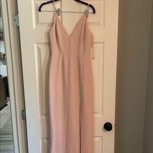 Elegant Pink Spaghetti Strap Dress